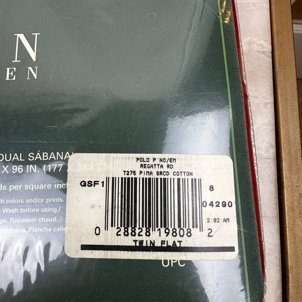 Lauren Ralph Lauren twin flat Regatta Red deadstock‎ sheet